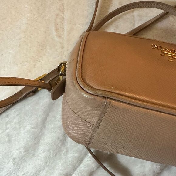 PRADA SAFFIANO MINI CAMERA CROSSBODY BEIGE BAG CROSSBODY - Picture 9 of 16